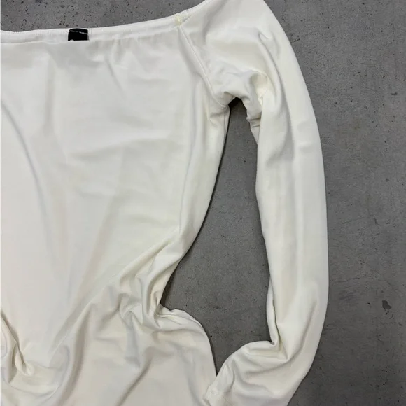 Windsor Off-Shoulder Long Sleeve Bodycon Dress | Ivory | Size M - Picture 2 of 2